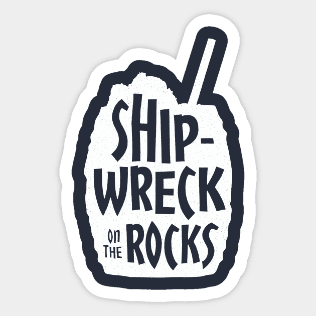 Shipwreck On The Rocks Sticker by GoAwayGreen